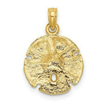 Load image into Gallery viewer, 14K Yellow Gold Sand Dollar Pendant 15mm width