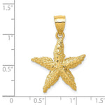 Load image into Gallery viewer, 14K Yellow Gold StarFish Pendant 29mm length