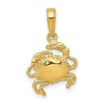 Load image into Gallery viewer, 14K Yellow Gold Crab Pendant