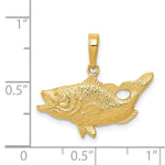 Load image into Gallery viewer, 14K Yellow Gold Open Mouthed Bass Fish Pendant