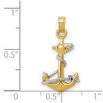 Load image into Gallery viewer, 14K Two-tone Gold Anchor w/Rope Pendant