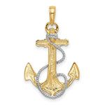 Load image into Gallery viewer, 14K Two-tone Gold Anchor w/Rope Pendant