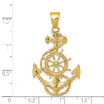 Load image into Gallery viewer, 14K Yellow Gold Large Anchor w/Wheel Pendant