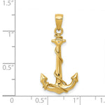 Load image into Gallery viewer, 14K Yellow Gold Anchor w/Rope Pendant