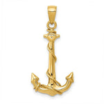 Load image into Gallery viewer, 14K Yellow Gold Anchor w/Rope Pendant
