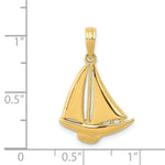 Load image into Gallery viewer, 14K Yellow Gold Sailboat Pendant