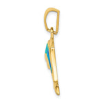 Load image into Gallery viewer, 14K Yellow Gold Imitation Opal Dolphin Pendant