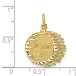 Load image into Gallery viewer, 14K Yellow Gold Flaming Sun Charm