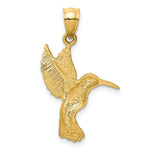 Load image into Gallery viewer, 14K Yellow Gold Diamond-cut Hummingbird Pendant
