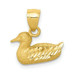 Load image into Gallery viewer, 14K Yellow Gold Diamond-cut Duck Pendant