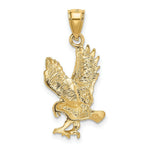 Load image into Gallery viewer, 14K Yellow Gold Satin Diamond-cut Eagle Pendant