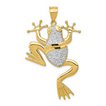 Load image into Gallery viewer, 14K Yellow Gold and Rhodium Diamond-cut Frog Pendant