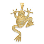 Load image into Gallery viewer, 14K Yellow Gold and Rhodium Diamond-cut Frog Pendant