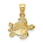 Load image into Gallery viewer, 14K Yellow Gold Turtle Pendant