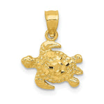 Load image into Gallery viewer, 14K Yellow Gold Turtle Pendant