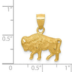 Load image into Gallery viewer, 14K Yellow Gold Diamond-cut Buffalo Pendant