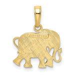 Load image into Gallery viewer, 14K Yellow Gold Textured Elephant Pendant