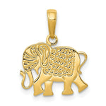 Load image into Gallery viewer, 14K Yellow Gold Textured Elephant Pendant