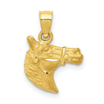 Load image into Gallery viewer, 14K Yellow Gold Diamond-cut Horse Pendant