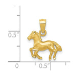 Load image into Gallery viewer, 14K Yellow Gold Diamond-cut Horse Pendant