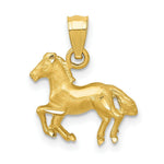 Load image into Gallery viewer, 14K Yellow Gold Diamond-cut Horse Pendant