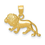 Load image into Gallery viewer, 14K Yellow Gold Diamond-cut Lion Pendant