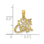 Load image into Gallery viewer, 14K Yellow Gold I Heart My Cat Charm Pendant