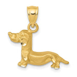 Load image into Gallery viewer, 14K Yellow Gold Diamond-cut Dachshund Pendant