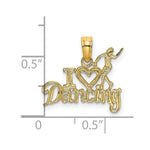 Load image into Gallery viewer, 14K Yellow Gold I Heart Dancing With Dancer Charm Pendant