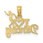 Load image into Gallery viewer, 14K Yellow Gold I Heart Dancing With Dancer Charm Pendant