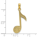 Load image into Gallery viewer, 14K Yellow Gold Music Note Charm Pendant
