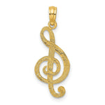 Load image into Gallery viewer, 14K Yellow Gold Clef Note Charm Pendant