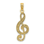 Load image into Gallery viewer, 14K Yellow Gold Clef Note Charm Pendant