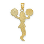 Load image into Gallery viewer, 14K Yellow Gold Cheerleader With Pom-Poms Charm Pendant
