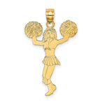 Load image into Gallery viewer, 14K Yellow Gold Cheerleader With Pom-Poms Charm Pendant