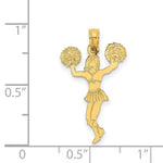 Load image into Gallery viewer, 14K Yellow Gold Cheerleader With Pom-Poms Charm Pendant