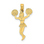 Load image into Gallery viewer, 14K Yellow Gold Cheerleader With Pom-Poms Charm Pendant