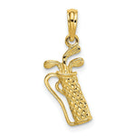 Load image into Gallery viewer, 14K Yellow Gold Golf Bag With Clubs Charm Pendant