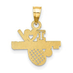 Load image into Gallery viewer, 14K Yellow Gold I Heart Tennis Charm Pendant