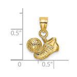 Load image into Gallery viewer, 14K Yellow Gold Soccer Ball With Shoe Charm Pendant