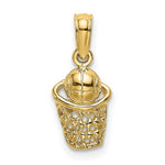 Load image into Gallery viewer, 14K Yellow Gold Basketball With Net Charm Pendant