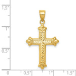 Load image into Gallery viewer, 14K Yellow Gold Reversible Diamond-cut Cross Pendant 35mm length