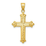Load image into Gallery viewer, 14K Yellow Gold Reversible Diamond-cut Cross Pendant 35mm length
