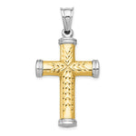 Load image into Gallery viewer, 14K Two-tone Gold & Rhodium Reversible Cross