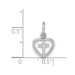 Load image into Gallery viewer, 14K White Gold Cross in Heart Charm 16mm length