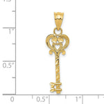 Load image into Gallery viewer, 14K Yellow Gold Diamond-cut Key Pendant