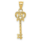 Load image into Gallery viewer, 14K Yellow Gold Diamond-cut Key Pendant