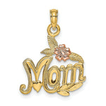 Load image into Gallery viewer, 14K Two-Tone Gold Polished MOM & Flower Pendant