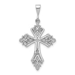 Load image into Gallery viewer, 14K White Gold Fleur De Lis Cross Pendant