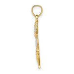 Load image into Gallery viewer, 14K Two-Tone Gold #1 Mom Banner Flower Basket Charm Pendant
